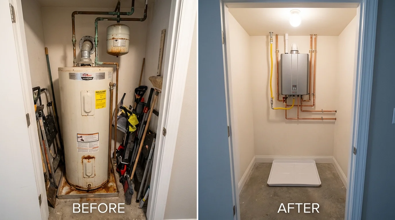 Tank water heater versus wall-mounted tankless unit comparison for Crompond, NY homeowners